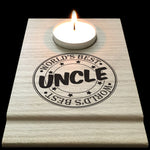 Worlds Best Uncle Candle Gift Set Tea Light Holder