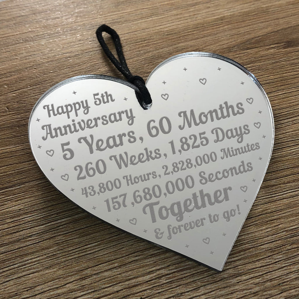 5 Years,1pc Heart Acrylic Plaque, Delicate And Beautiful Wedding Anniversary  Gifts For Wife,Husband,Boyfriend,Girlfriend,Romantic Gift For Girlfriend  Wife,Valentine's Day Gift For Girlfriend Wife Her,5 Years Of Anniversary  Gift,5th Anniversary Present ...