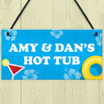 Personalised Hot Tub Decor Sign Hanging Wall Sign For Hot Tub