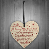 Novelty Valentines Gift For Boyfriend Husband Wife Wood Heart