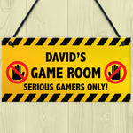 WARNING Sign For Games Room PERSONALISED Man Cave Room