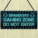 Rustic Gaming Zone Sign PERSONALISED Boys Bedroom Man Cave