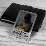 PERSONALISED Photo Metal Wallet Card Insert Dad Birthday Gift