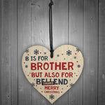 Funny Merry Christmas Brother Gifts Novelty Rude Wooden Heart