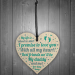 Dad Birthday Christmas Gift Wood Heart Daddy To Be From Bump