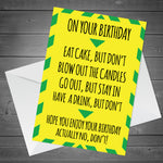 Funny Birthday Card Lockdown Warning Novelty Humour Greetings