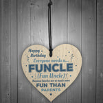 Happy Birthday Uncle Gift Wooden Heart Plaque Thank You Gifts