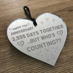 Funny 7th Anniversary Gift For Boyfriend Girlfriend Wood Heart