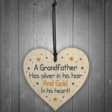 Novelty Gifts For Grandad Grandfather Wooden Heart Gifts