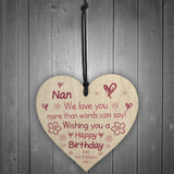 Birthday Gifts For Nan Wooden Heart Sign Nan Grandparent Gifts