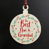 Nan And Grandad Christmas Gift Hanging Decoration Novelty Gift