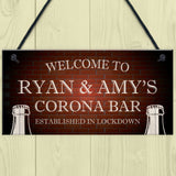 Novelty Personalised Corona Bar Sign Funny Bar Decor Alcohol