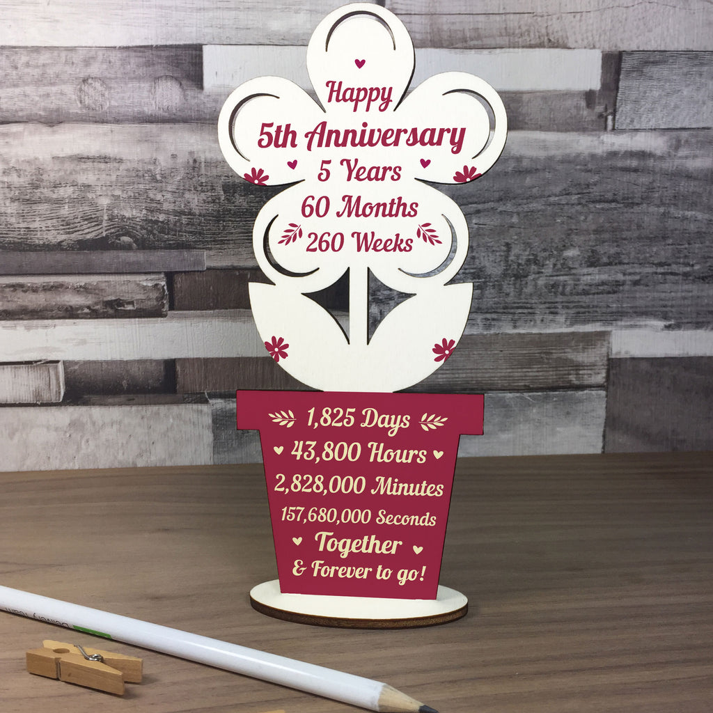 5th Anniversary Wood Gift 5 Years Rectangle Engraved Tray 5th Year Wedding  Anniversary Wood Gifts for Him Husband Wife Trinket Dish Solid Wood Jewelry  Display Tray for Rings Watch Bracelets Necklace :