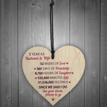 1st Wedding Anniversary Gift Wooden Heart First Wedding