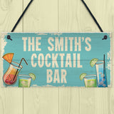 Personalised Cocktail Home Bar Sign Novelty Alcohol Gifts Garden