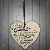 Grandad Gifts Birthday From Grandchildren Wooden Heart Sign Gift