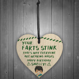 Rude Birthday Gift For Her Him Wooden Heart Funny Quarantine