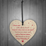 Handmade Wood Heart Valentines Day Gift For Boyfriend Girlfriend