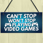 Funny Gamer Gift Hanging Plaque For Boys Bedroom Man Cave Sign