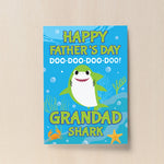 Baby Cartoon Shark Print Fathers Day Gift For Grandad Grandson