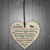 Husband Anniversary Gift From Wife Handmade Wooden Heart Poem