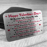 Valentines Day Gift Metal Card For Wallet Gift For Wife Keepsake