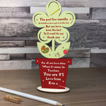 Lockdown Teacher Gift Poem Wooden Flower Thank You Gift