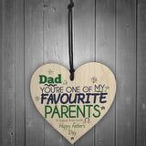 Favourite Parent Wooden Hanging Heart Sign FATHERS DAY Gift