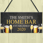 Home Bar Sign Personalised Bar Pub Man Cave Plaque Alcohol Gift