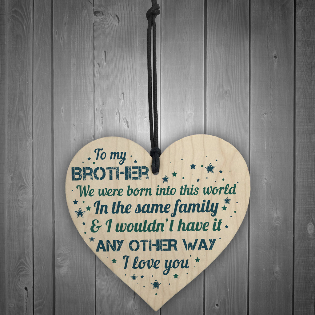 Handmade Brother Birthday Gifts From Sister Family Wooden Heart – GiftGeeza