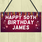 Happy Birthday Banner PERSONALISED Plaque Party Decoration