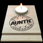 Worlds Best Auntie Candle Gift Set Tea Light Holder