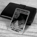 Personalised Photo Gift For Fathers Day Novelty Metal Card Dad