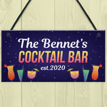 Personalised Cocktail Bar Plaques Home Bar Decor Signs Garden