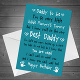 Daddy to Be Love Baby Bump Birthday Card Poem For Dad Father