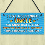 Uncle Gift Hanging Sign Cute Gift For Uncle From Niece Nephew