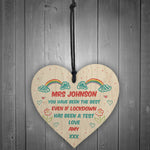 Thank You Lockdown Gift For Teacher Personalised Wooden Heart