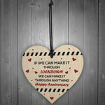 Anniversary Wood Heart Gift Funny Post Lockdown Gift For Him