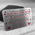 Valentines Day Gift For Wife Wallet Card Insert Gift For Her