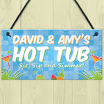 Personalised Hot Tub Sign Accessories Novelty Garden Plaque Shed