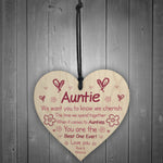 Personalised Wooden Heart Gift For Auntie Novelty Mothers Day