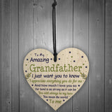 Cute Grandfather Birthday Christmas Wooden Heart Gifts