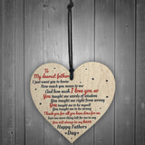 My Dearest Father FATHERS DAY Wooden Hanging Heart Sign Gift