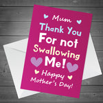 Funny Joke Mothers Day Card From Daughter Son Humorous Card