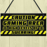 CAUTION Gaming Area Plaque Gaming Sign Gamer Gift Christmas