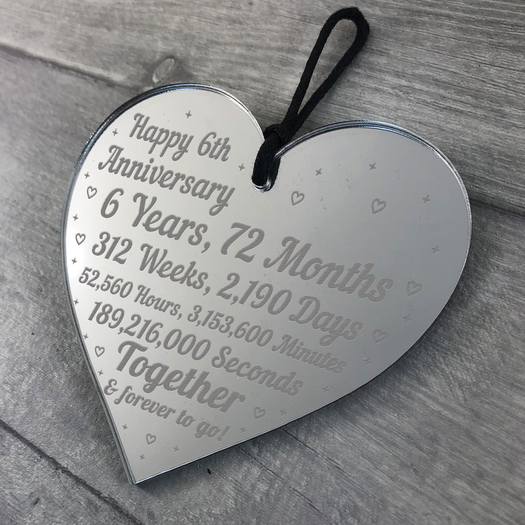 6th Anniversary Gift Ideas, 6th anniversary gifts for him, Sixth Weddi –  Letter Art Gifts