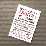 Couple 5th Wedding Anniversary Gift Personalised Print