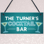 Personalised Cocktail Bar Signs And Plaques Novelty Home Bar