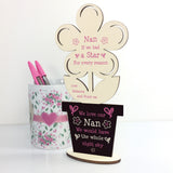 Personalised Nan Gift For Birthday Mothers Day Wooden Flower