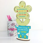 Multicoloured Flower Wooden Thank You Teacher Assistant